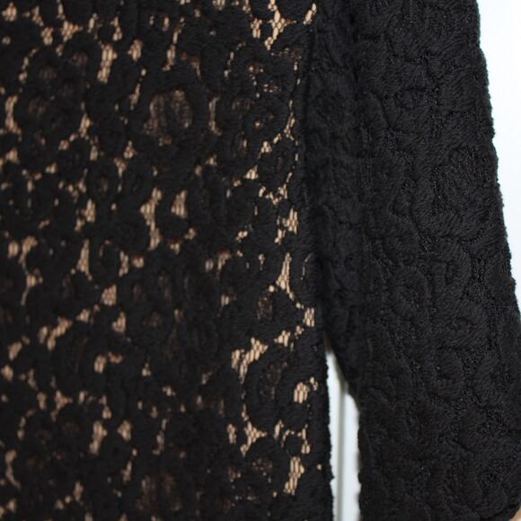 CHLOE Black Lace Flutter Sleeve Mini Shift Dress | EU 34 - US 2 - Picture 5 of 10